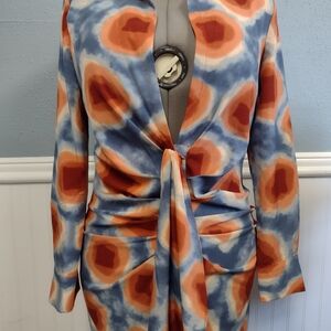 Nasty Gal Blue and Orange Mini Dress